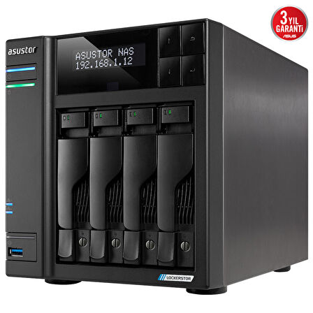 ASUSTOR AS6704T INTEL N5105 4 YUVALI (4X22TB DESTEĞİ) 4GB DDR4(16GB RAM DESTEĞİ) M.2 x4 PCIe x1 2.5GbE x2 USB 3.2 x3