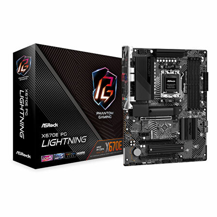 ASRock X670E PG Lightning DDR5 (7200MHz)OC M.2 HDMI/DP/USB-C PCIe 5.0 AM5 ATX Anakart