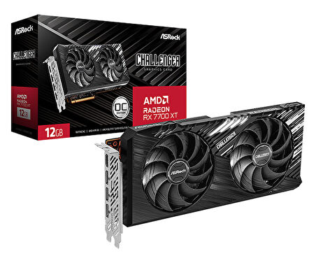 Asrock AMD Radeon RX 7700 XT Challenger 12GB OC GDDR6 192Bit Gaming (Oyuncu) Ekran Kartı