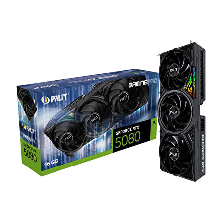 Palit Nvidia GeForce RTX5080 GAMINGPRO 16GB 256Bit GDDR7 Ekran Kartı NE75080019T2-GB2031A