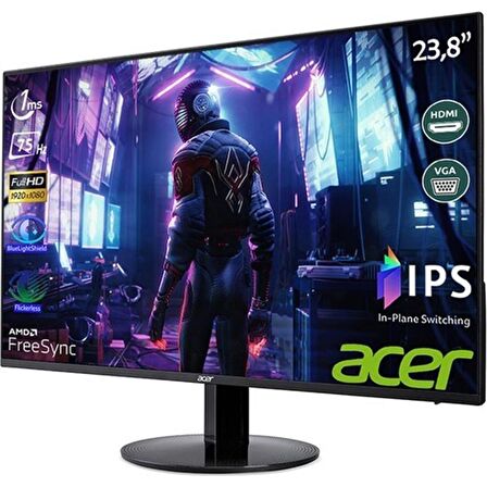 Acer SB241Y 23.8" 75Hz 1ms (HDMI + VGA) FreeSync Full HD IPS LED Monitör UM.QS1EE.001