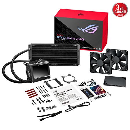 ASUS ROG RYUJIN II 240 OLED AURA SYNC RGB 2X NOCTUA IPPC 2 PWM 120MM FAN SIVI CPU SOĞUTUCUSU