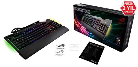 ASUS ROG STRIX FLARE NX RED RGB OYUNCU KLAVYESİ DEĞİŞTİRİLEBİLİR ROG NX RED SWITCH MEDYA KONTROLLERİ USB VE BİLEK DAYAMA