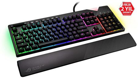 ASUS ROG STRIX FLARE NX RED RGB OYUNCU KLAVYESİ DEĞİŞTİRİLEBİLİR ROG NX RED SWITCH MEDYA KONTROLLERİ USB VE BİLEK DAYAMA