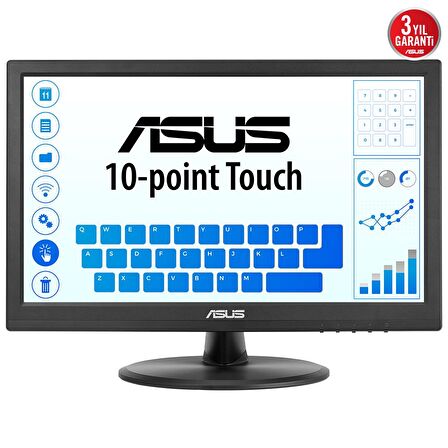 Asus VT168HR 15.6 inç 5 ms HDMI 60 Hz Dokunmatik LED HD Ev Kullanıcısı Bilgisayar Monitörü