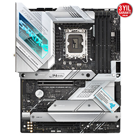 ASUS ROG STRIX Z690-A GAMING WIFI D4 Intel Z690 LGA1700 DDR4 5333 DP HDMI 3x M2 USB3.2 AX WiFi + BT AURA RGB 2.5Gbit LAN ATX PCIe5.0, 16+1 Güç Aşaması İki Yönlü AI Ses Engelleyici Mik.