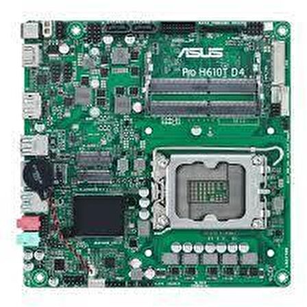 ASUS PRO H610T D4-CSM INTEL H610 LGA1700 DDR4 3200 DP HDMI LVDS ÇİFT M2 USB3.2 THİN MİNİ ITX 7/24 KULLANIMA HAZIR ASUS CONTROL CENTER EXPRESS HEDİYELİ