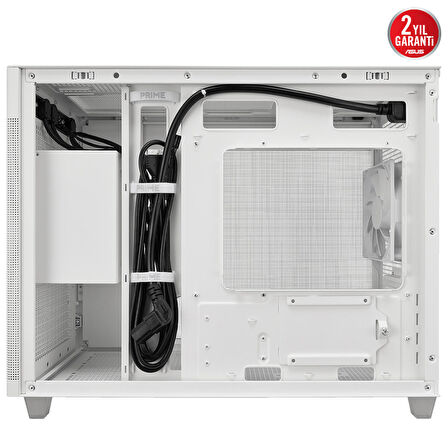 ASUS PRIME AP201 WHITE MICRO ATX ALET GEREKTİRMEYEN YAN PANELLER VE TOZ FİLTRELİ IZGARAYA SAHİP 360 MM SOĞUTUCU 338 MM UZUNLUĞA KADAR EKRAN KARTI VE STANDART ATX PSU DESTEKLİ 33 LİTRE HACİMLİ MICRA ATX KASA