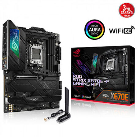 Asus ROG STRIX X670E-F GAMING AMD X670 AM5 DDR5 6400 MHz Gaming Anakart