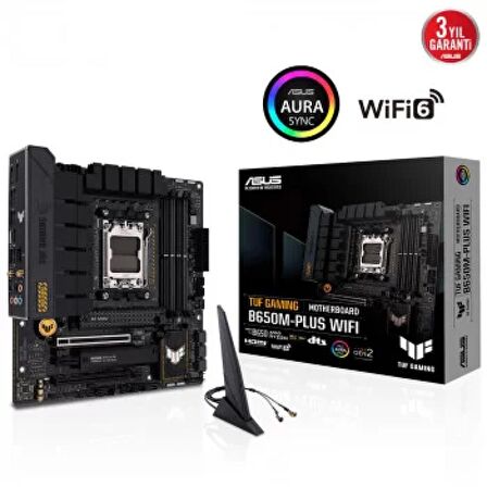 Asus B650M-Plus Wifi AMD B650 AM5 DDR5 6400 MHz Gaming Anakart