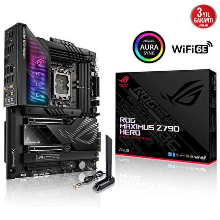 ASUS MB ROG MAXIMUS Z790 HERO INTEL Z790 LGA1700 DDR5 7200 2XUSB4THUNDERBOLT HDMI 5X M2 USB3.2 WİFİ 6E BT AURA RGB 2.5GBİT LAN ATX THUNDERBOLT 4 EXTREME OC KİT PCIE SLOT Q RELEASE