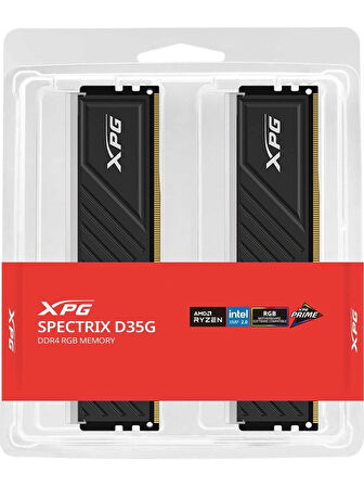 XPG SPECTRIX D35 32GB(16X2) DDR4 3600MHz CL18 RGB MASAUSTU RAM BELLEK(AX4U360016G18I-DTBKD35G)