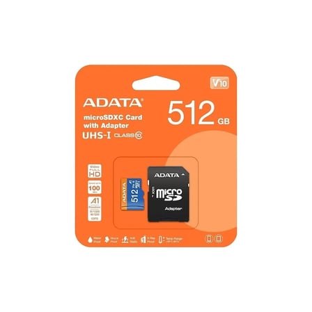 Adata Premier 512GB 100/25 MB/s Class10 Adaptörlü MicroSDXC Hafıza Kartı
