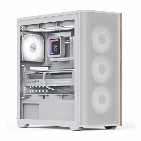 Aerocool D501A USB 3.2 ARGB ATX Mid Tower Beyaz Kasa