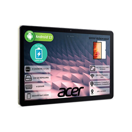 Acer Iconia M10 4 GB Ram 128 GB SSD 10.1" Wuxga (1920 x 1200 ) IPS Yeni Nesil Android Tablet NT.LFUEY.001