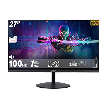 Acer SA272 27" 100 Hz 1 Ms (HDMI + VGA ) 1920×1080 Freesync FHD IPS Flat Monitör UM.HS2EE.E09