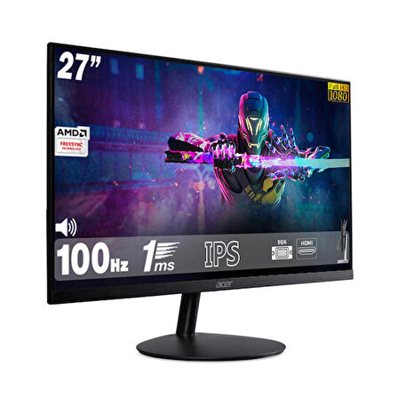 Acer SA272 27" 100 Hz 1 Ms (HDMI + VGA ) 1920×1080 Freesync FHD IPS Flat Monitör UM.HS2EE.E09