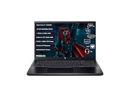 Acer Nitro V15 Anv15-51 Intel I7-13620h 16Gb 1 Tb Ssd Rtx4050-6gb 15.6''144hz Freedos Nh.qnbey.002+161