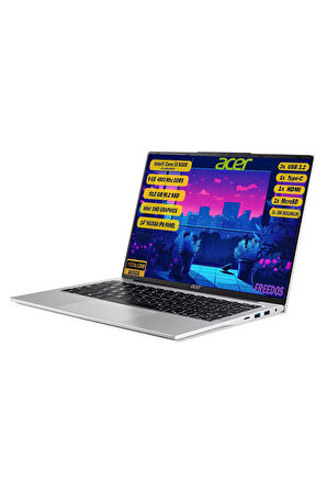 Aspire Lite Intel Core i3-N300 8GB 512GB SSD Freedos 14" WUXGA IPS Dizüstü Bilgisayar NX.KS9EY.002