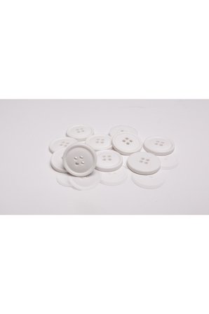 Polyester Düğme Beyaz Kazak Düğmesi 23mm 15 Adet