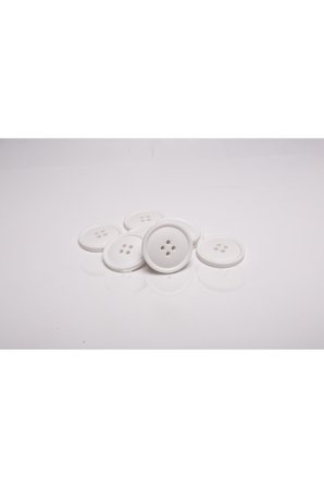 Polyester Düğme Beyaz Dev Hırka Düğmesi Gri 28mm 8 Adet