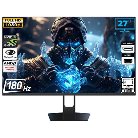 KTC H27F22 27" 180 Hz (HDMI + Dısplay Port ) 1920×1080 Freesync FHD Fast IPS Flat Monitör