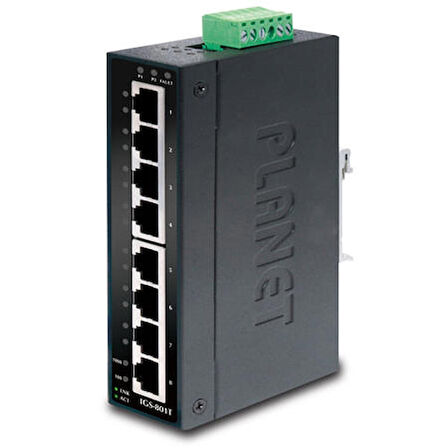 Planet PL-IGS-801T 8 Port 10/100/1000Mbps Endüstriyel Ethernet Switch