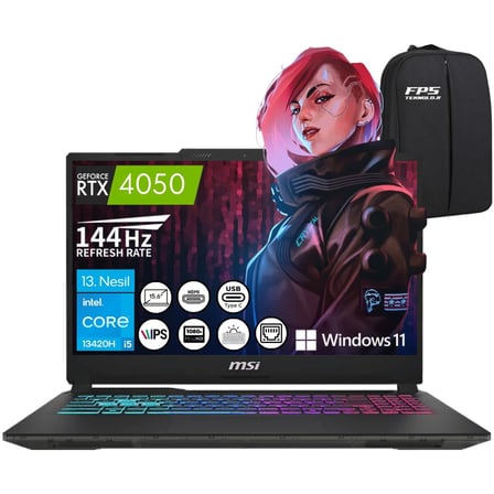 Msı Cyborg 15 A13VE-2268XTRNN I5-13420H RTX4050 32GB Ram 512GB SSD 15.6" Fhd IPS 144Hz W11 Taşınabilir Bilgisayar