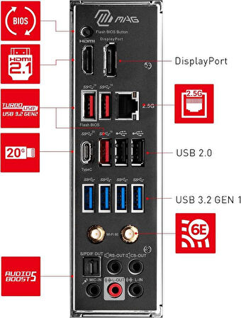 MSI Mag B650 Tomahawk Wi-Fi AMD AM5 DDR5 ATX Anakart Teşhir