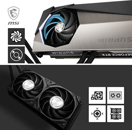 MSI VGA GEFORCE RTX 4090 SUPRIM LIQUID X 24G RTX4090 24GB GDDR6X 384B DX12 PCIE 4.0 X16 (3XDP 1XHDMI) Ekran Kartı