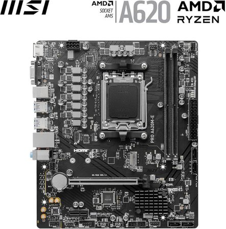 MSI Pro A620M-E AMD AM5 DDR5 Micro ATX Anakart Teşhir