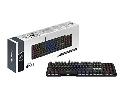 MSI Vigor GK41 RGB Linear Kailh Red Switch TR Q Mekanik Kablolu Gaming (Oyuncu) Klavye