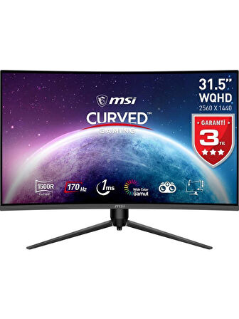 MSI G32CQ5P 31.5" 1 ms 2K Curved 170 Hz Oyuncu Monitörü - Teşhir