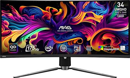 MSI MAG 341CQP QD-OLED 34.18" UWQHD CURVE QD-OLED 175HZ 0.03MS ADAPTIVE-SYNC GAMING MONITOR