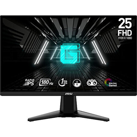 MSI 24.5 G255F 1920x1080 (FHD) 16:9 FLAT RAPID IPS 180HZ 1MS FREESYNC GAMING MONITOR