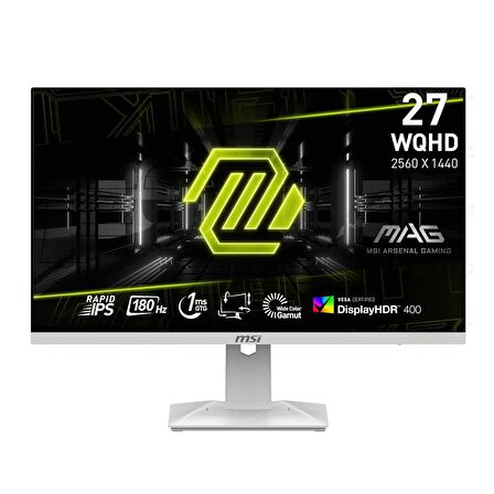 MSI MAG 274QRFW 27'' WQHD FLAT RAPID IPS 180HZ 1MS FREESYNC PIVOT BEYAZ GAMING MONİTÖR