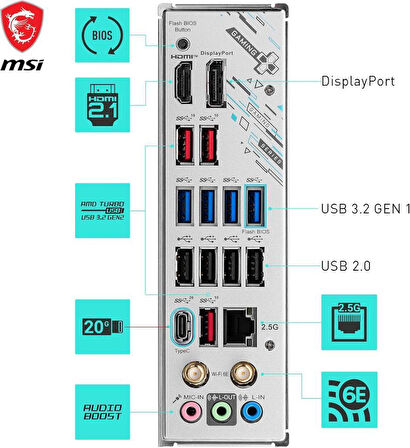 MSI X670E Gaming Plus Wi-Fi AMD AM5 DDR5 ATX Anakart Outlet