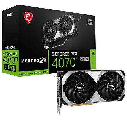 MSI RTX 4070 Ti SUPER 16G VENTUS 2X OC 16GB Geforce RTX4070TiS GDDR6X 256bit HDMI 3xDP 16x Ekran Kartı