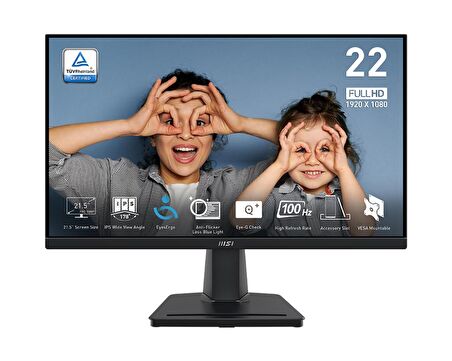 21.5 MSI PRO MP225 1MS 100HZ FHD IPS HDMI D-SUB