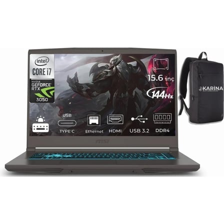 MSI Msı Thın 15 B12UC-1479XTR Intel Core I7 12650H 40GB 2tb SSD RTX3050 WINDOWS11 Pro 15.6" Fhd 144Hz Taşınabilir Bilgisayar & B12UC1479XTRK52