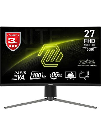 MSI 27" MAG 27C6PF 1920x1080 (FHD) 16:9 CURVE 1500R RAPID VA 180HZ 0.5MS (GTG) ADAPTIVE-SYNC GAMING MONITOR