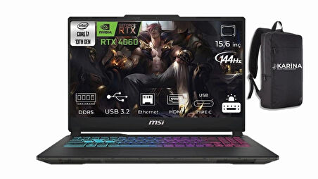 MSI CYBORG 15 A13VF-892XTR Intel Core i7 13620H 48GB 2TB SSD RTX4060 Freedos 15.6" FHD 144Hz Taşınabilir Bilgisayar & A13VF892XTRK19