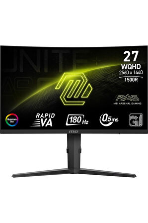 MSI MAG 275CQRF QD E2 27 2560x1440 180Hz 0.5ms HDMI DP Type-C Adaptive Sync Curved Gaming Monitor