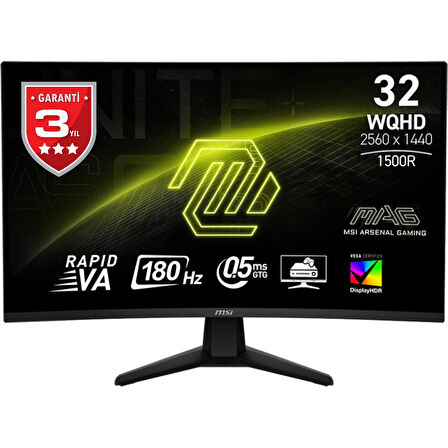 MSI 31.5" MAG 32CQ6F WQHD CURVE RAPID VA 180HZ 0.5MS (GTG) ADAPTIVE-SYNC GAMING MONITOR