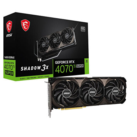 MSI RTX 4070 Ti SUPER 16G SHADOW 3X OC 256Bit GDDR6X Ekran Kartı