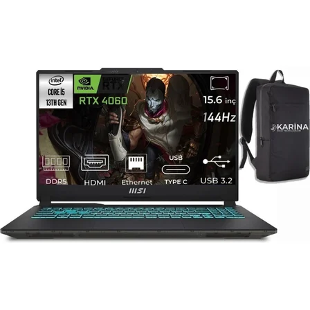 MSI Msı Cyborg 15 I5-13420H A13VF-1204XTR-54 96GB 512GB RTX4060 8gb Windows 11 Pro 15.6" Full Hd Taşınabilir Bilgisayar & A13VF1204XTRK54