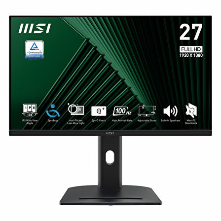 MSI Pro MP275PG 27" 100Hz 1Ms VGA+HDMI+DP FullHD Adaptive-Sync IPS Pivot Vesa Monitör