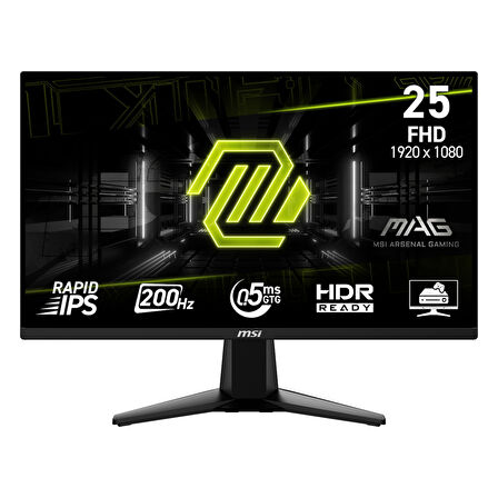 MSI MAG E20 255F 24.5" 200Hz 0.5Ms HDMI+DP HDR FullHD FreeSync IPS Vesa Monitör