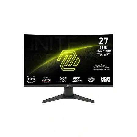 MSI MAG 276CF E20 27 1920x1080 FHD 200Hz 0.5ms HDMI DP FreeSync Premium 1500R Curved Led Gaming Monitör
