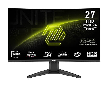 MSI MAG 276CF E20 27″ 200Hz 0.5ms Full HD FreeSync Premium Rapid VA Kavisli Gaming Monitör